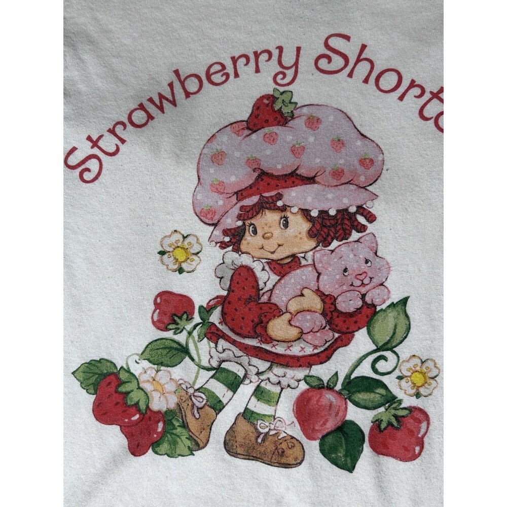Strawberry Shortcake T-shirt Size L White Wild Brain Cartoon - Pre-owned